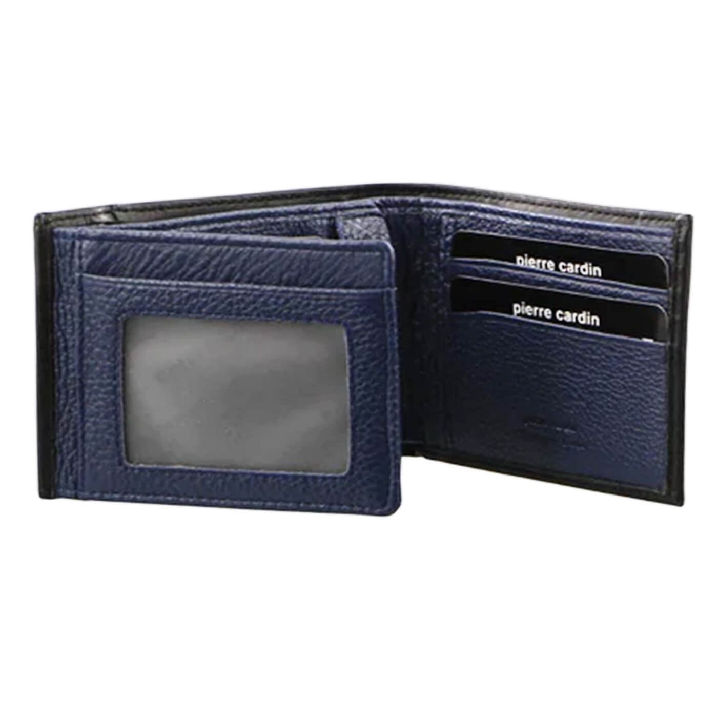 Pierre Cardin PC2632 Italian Leather Two Tone Wallet/Blk-Navy
