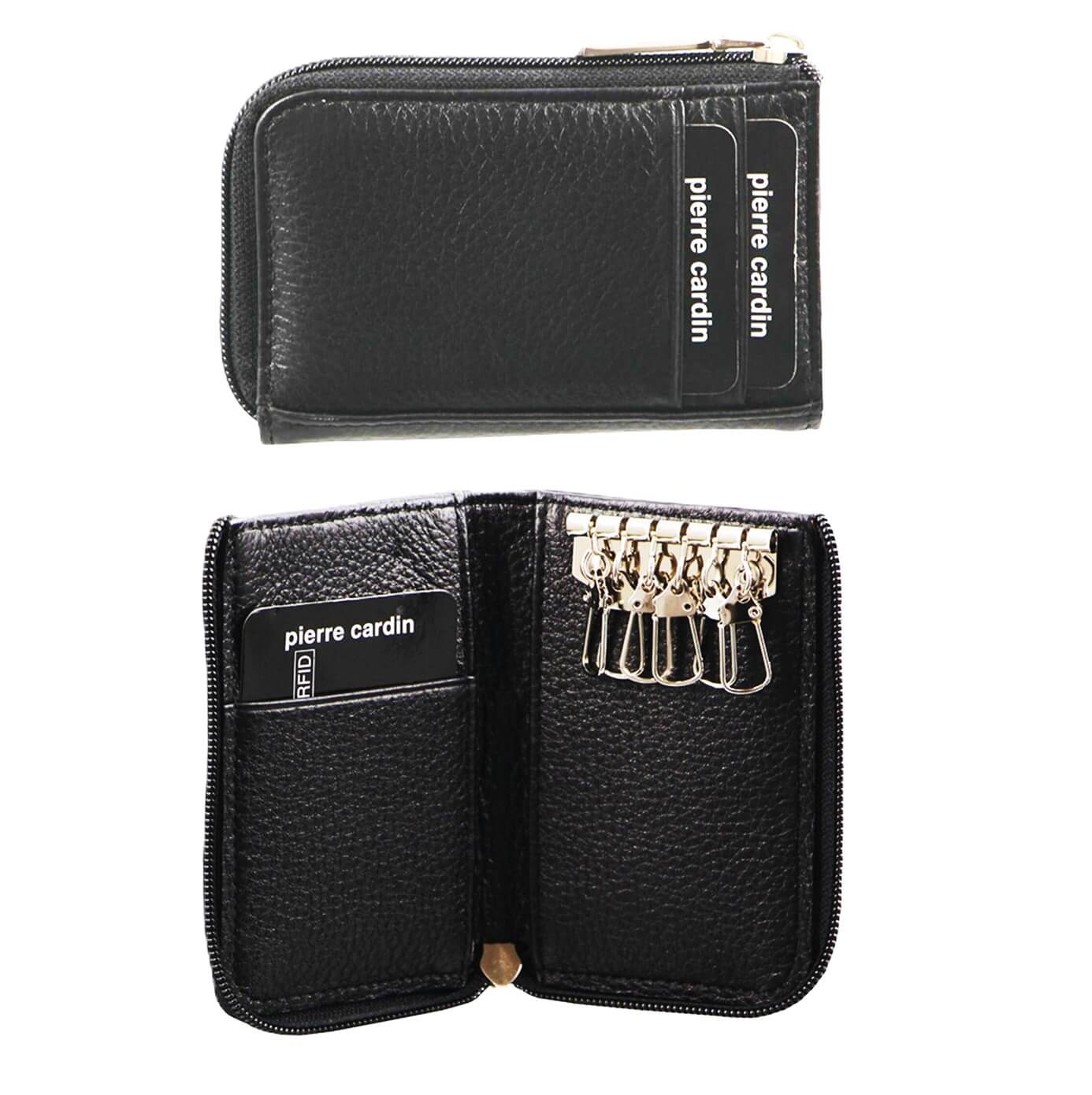 Pierre Cardin PC2756 Italian Leather Key + Card Holder/Black