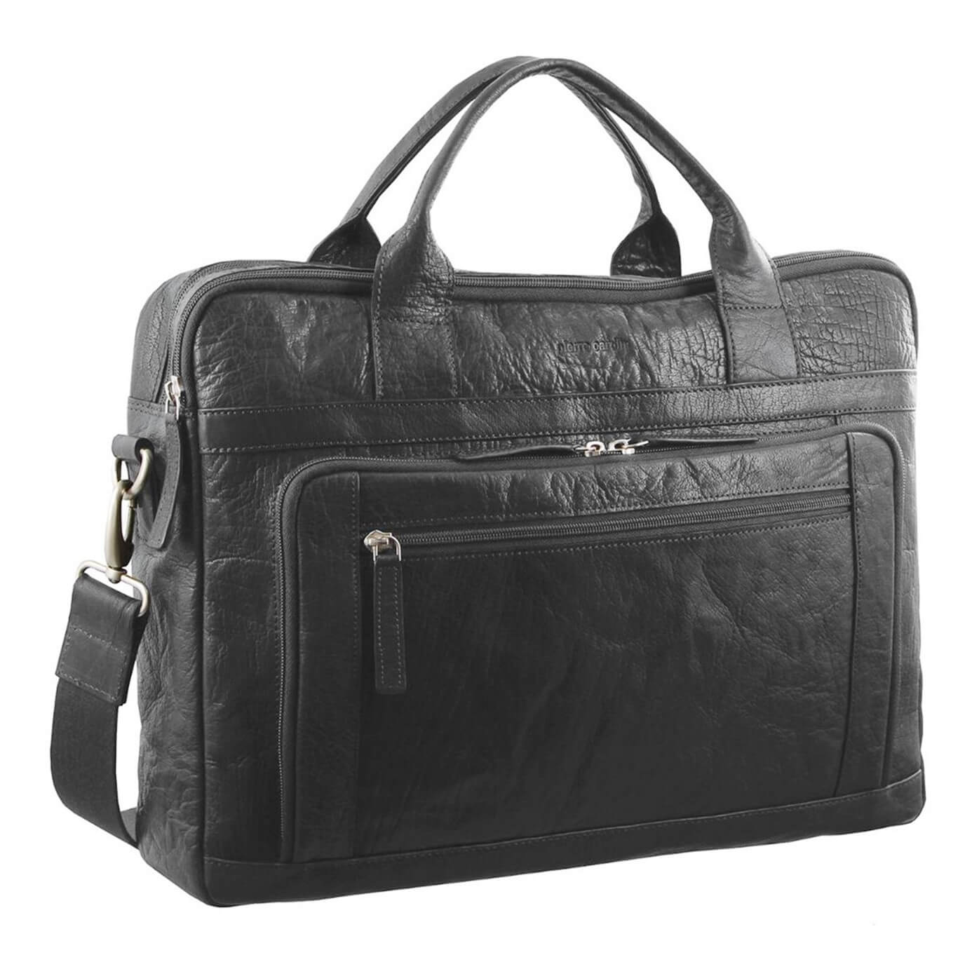 Pierre Cardin PC2797 Rustic Leather Computer-Business Bag/Black