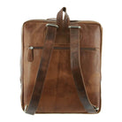 Pierre Cardin Men's Rustic Italian Leather Backpack in Cognac