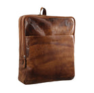 Pierre Cardin Men's Rustic Italian Leather Backpack in Cognac