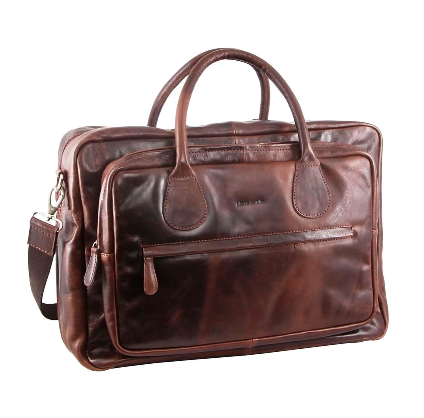 Pierre Cardin PC2802 Rustic Leather Travel-Computer Bag/Dark Chocolate