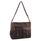 Pierre Cardin Men's Rustic Leather Business - Laptop Bag in Chestnut