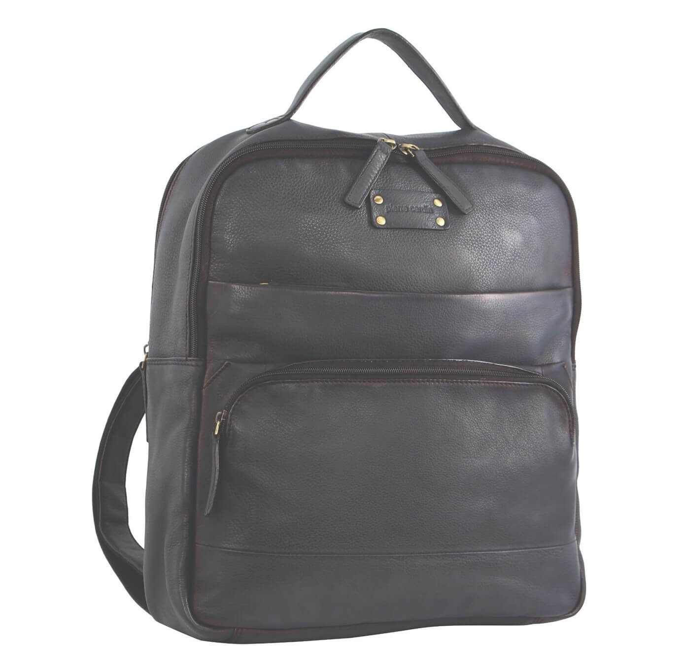 Pierre Cardin PC2808 Rustic Leather Business Backpack-PC Bag/Black