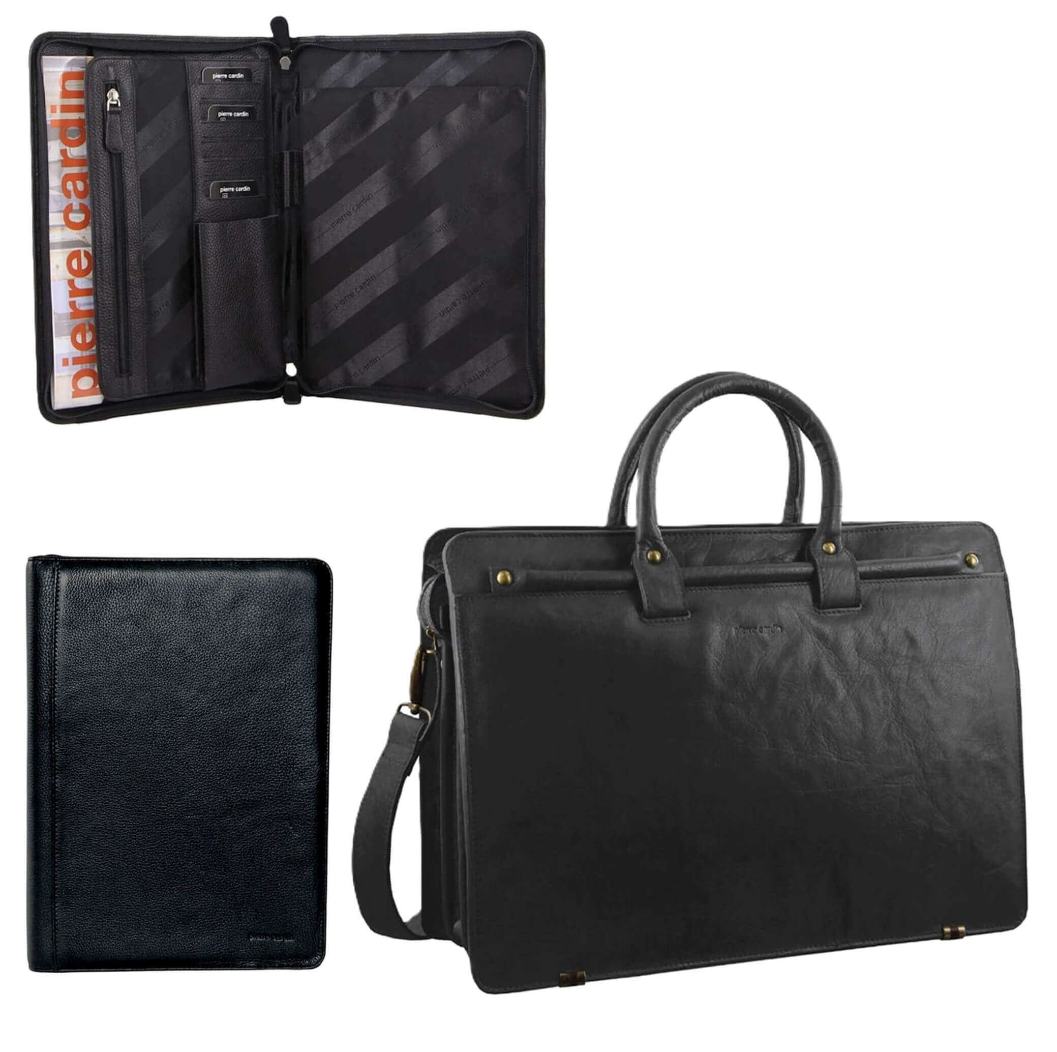 Leather Business Bag and A4 Folio Gift Set