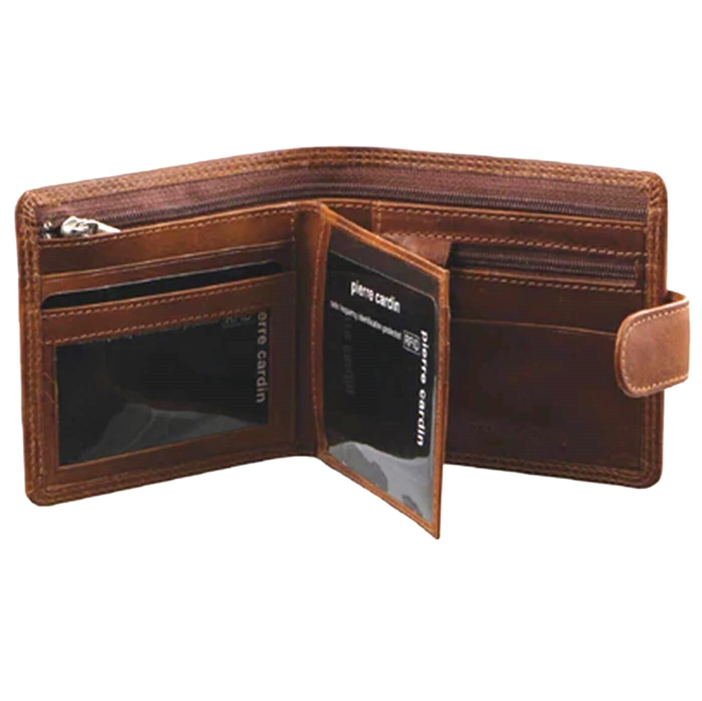 Pierre Cardin PC2813 Rustic Leather Mens Wallet/Cognac