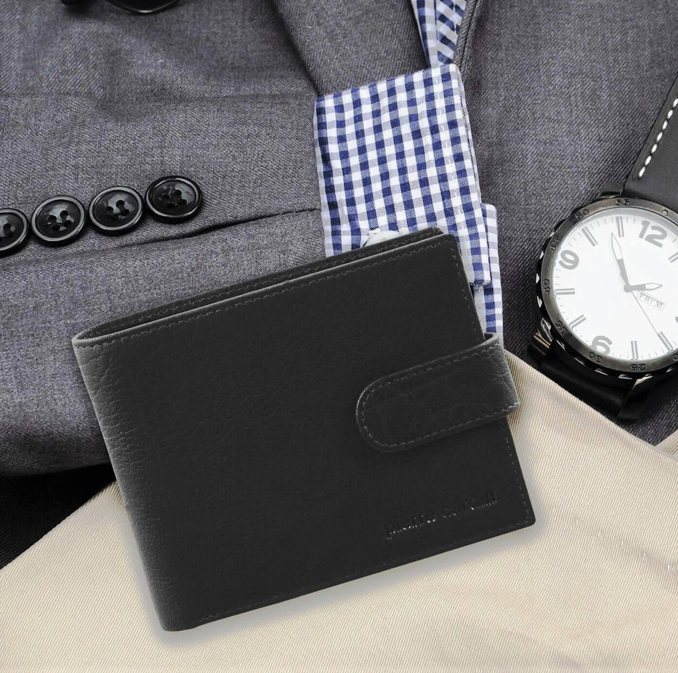 Pierre Cardin PC2815 Rustic Leather Mens Wallet/Black