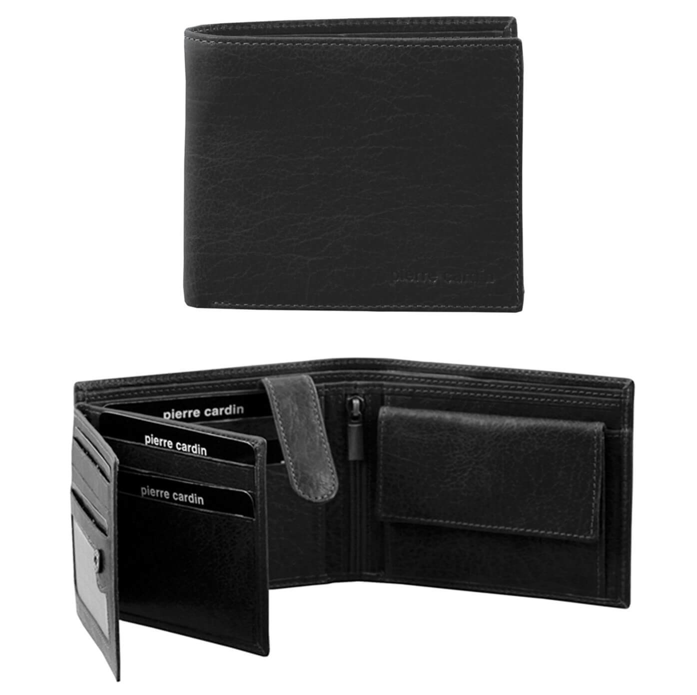 Pierre Cardin PC2816 Rustic Leather Tri-fold Mens Wallet/Black
