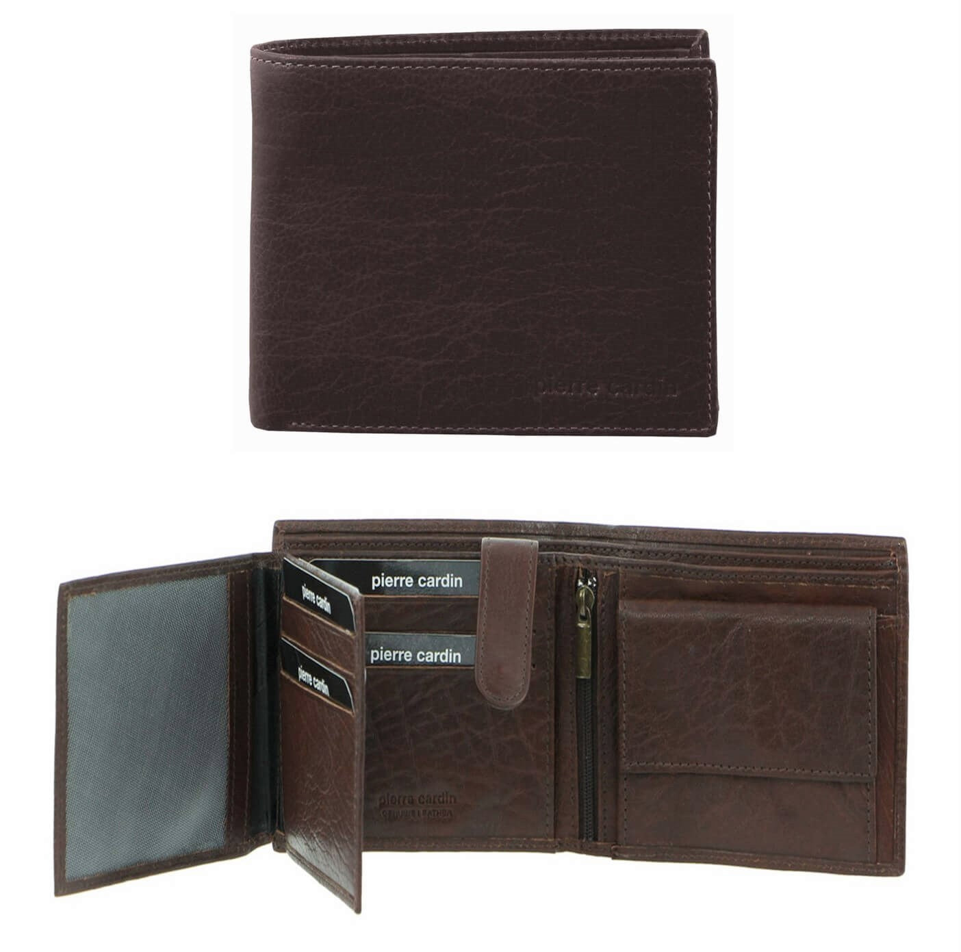 Pierre Cardin PC2816 Rustic Leather Tri-fold Mens Wallet/Brown