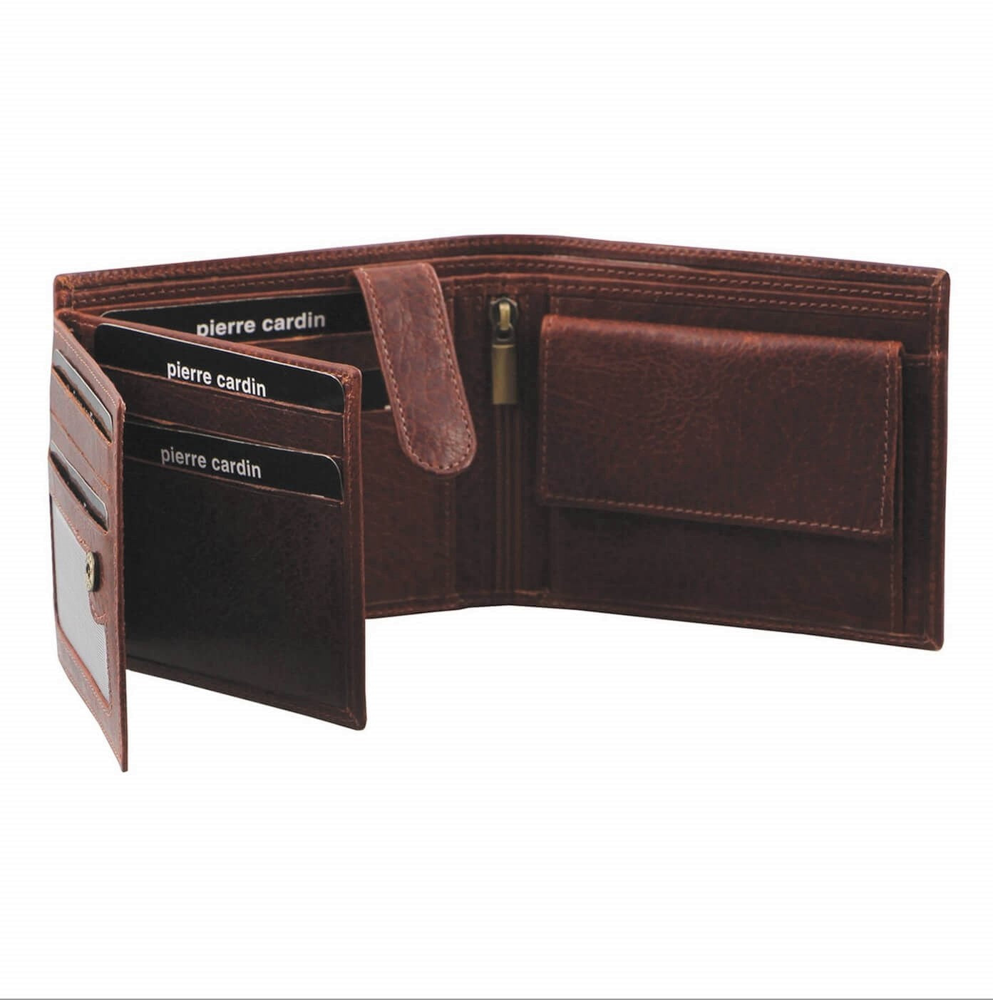 Pierre Cardin PC2816 Rustic Leather Tri-fold Mens Wallet/Chestnut