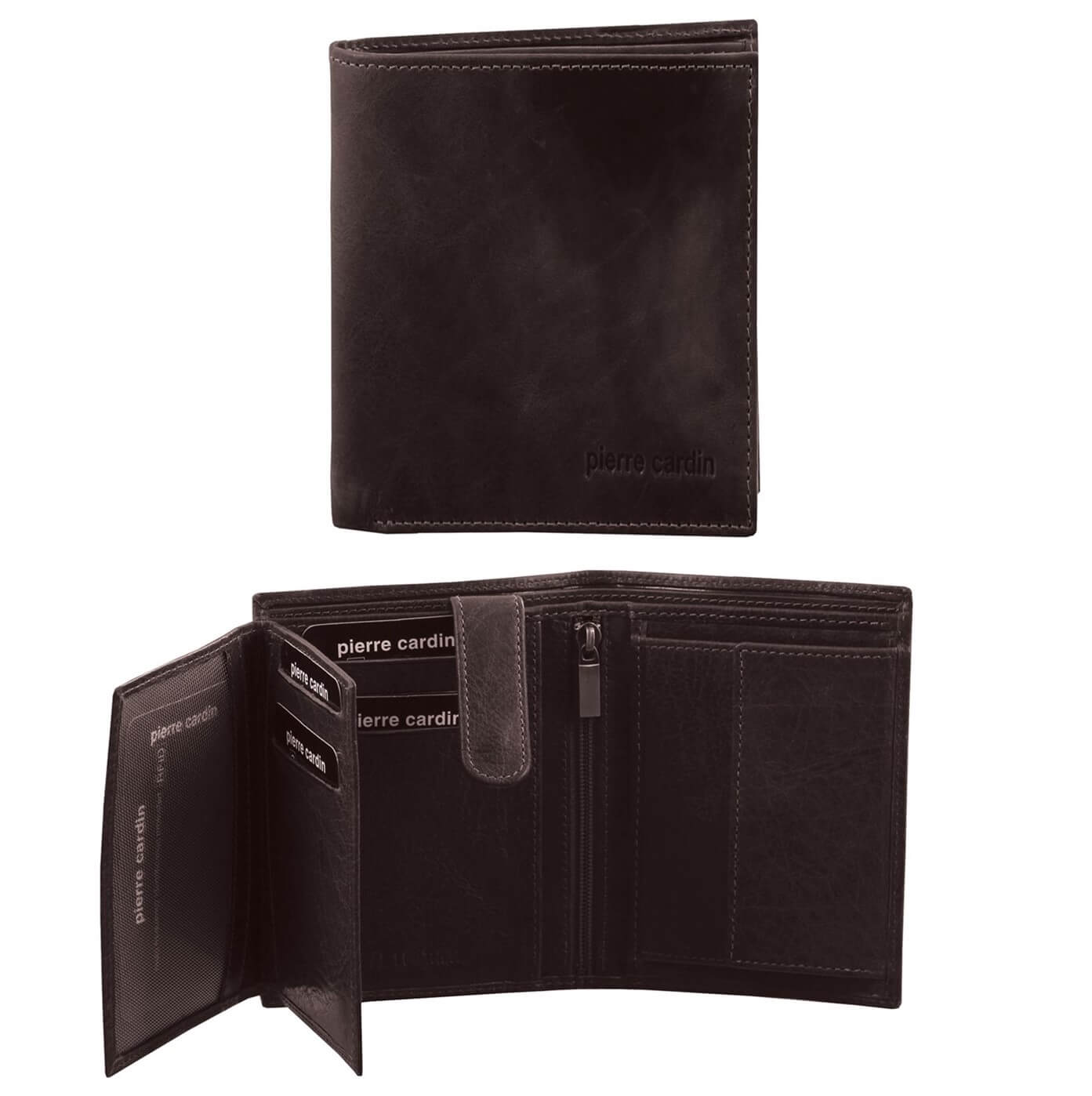 Pierre Cardin PC2817 Rustic Leather Tri-fold Mens Wallet/Brown