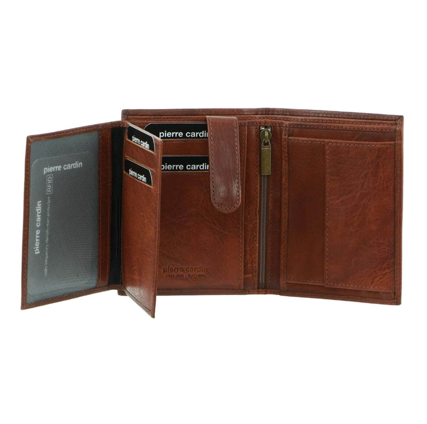 Pierre Cardin PC2817 Rustic Leather Tri-fold Mens Wallet/Chestnut