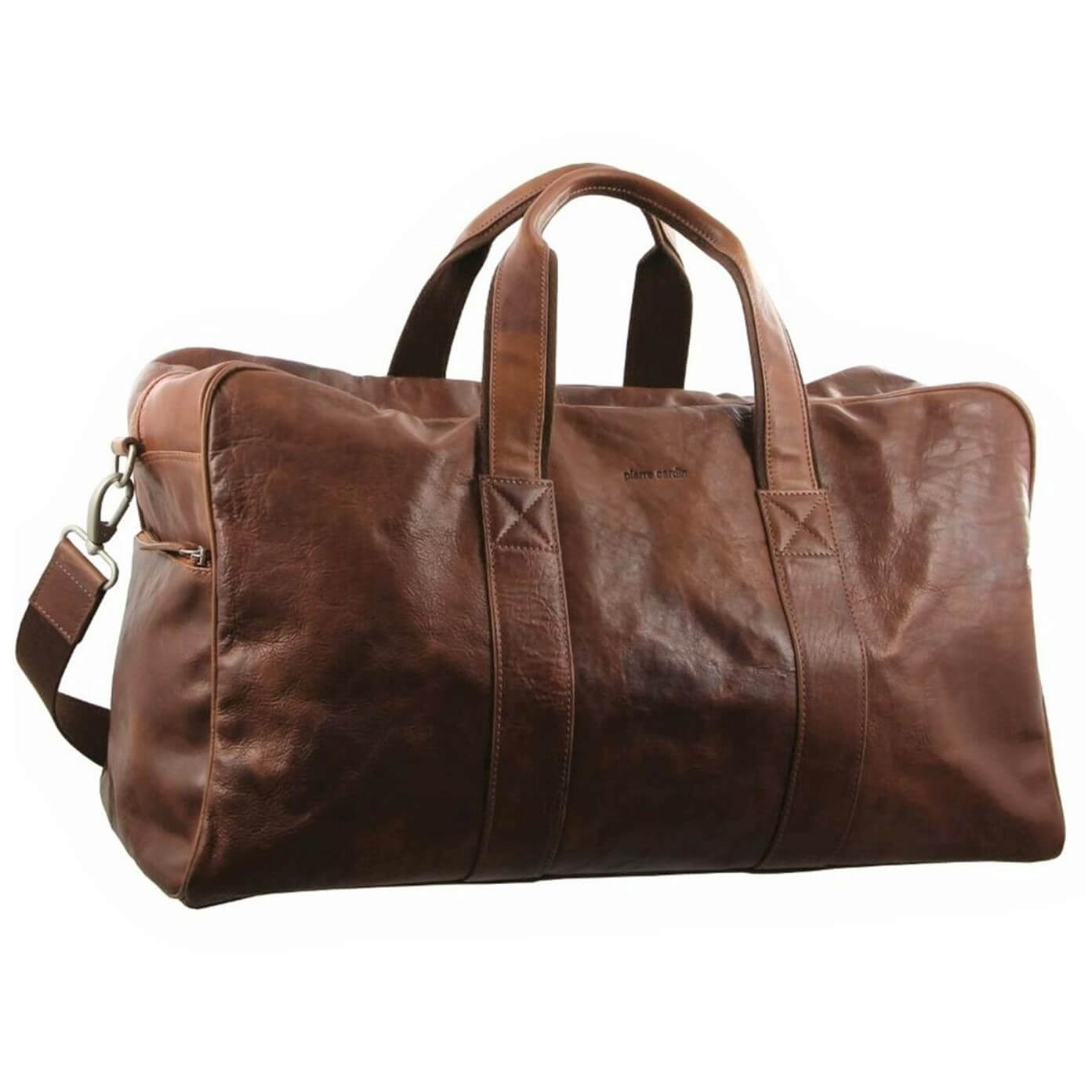 Pierre Cardin PC2825 Rustic Leather Travel-Overnight Bag/Chestnut