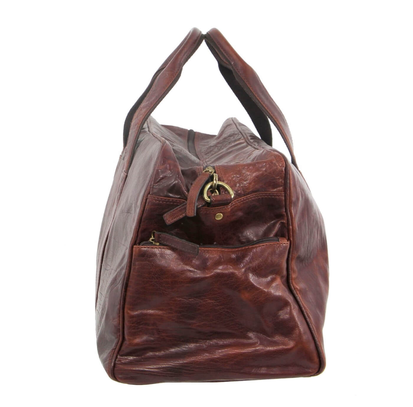 Pierre Cardin PC2825 Rustic Leather Travel-Overnight Bag/Chestnut