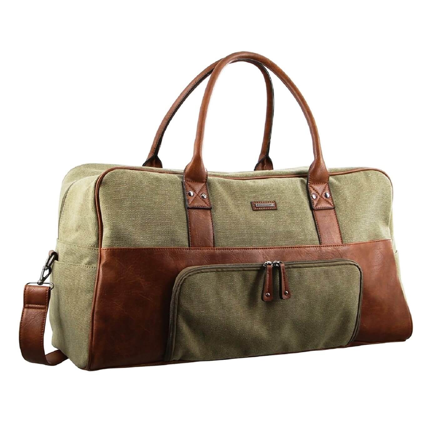 Pierre Cardin PC2887 Canvas Overnight Duffle Bag/Brown