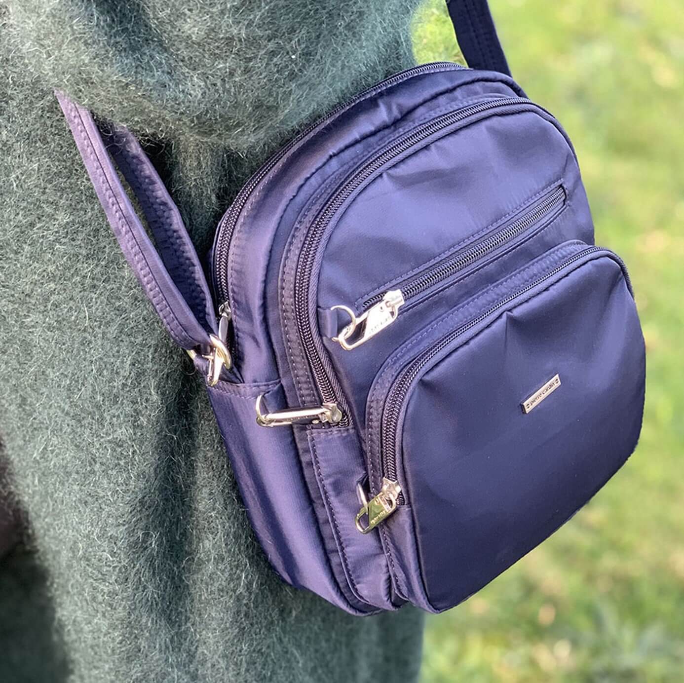 Pierre Cardin PC2890 Anti-Theft Nylon Cross Body Bag/Navy