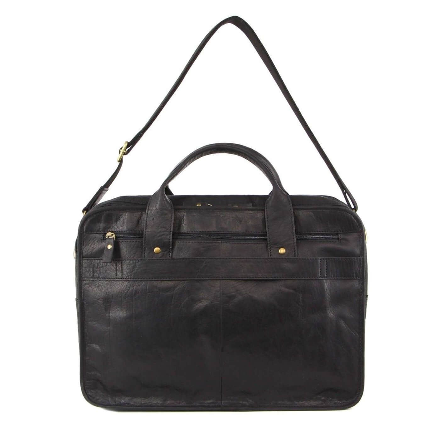 Pierre Cardin PC3135 Italian Rustic Leather Computer Bag/Black