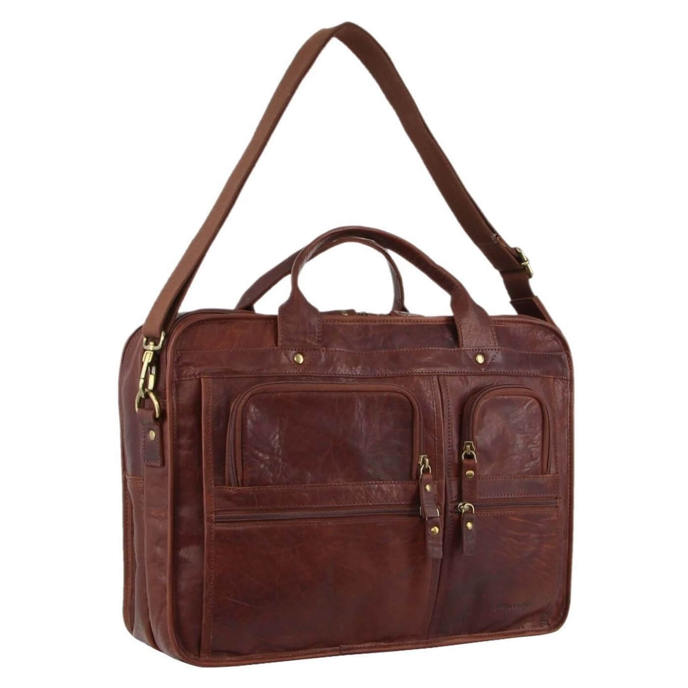 Pierre Cardin PC3135 Italian Rustic Leather Computer Bag/Chestnut
