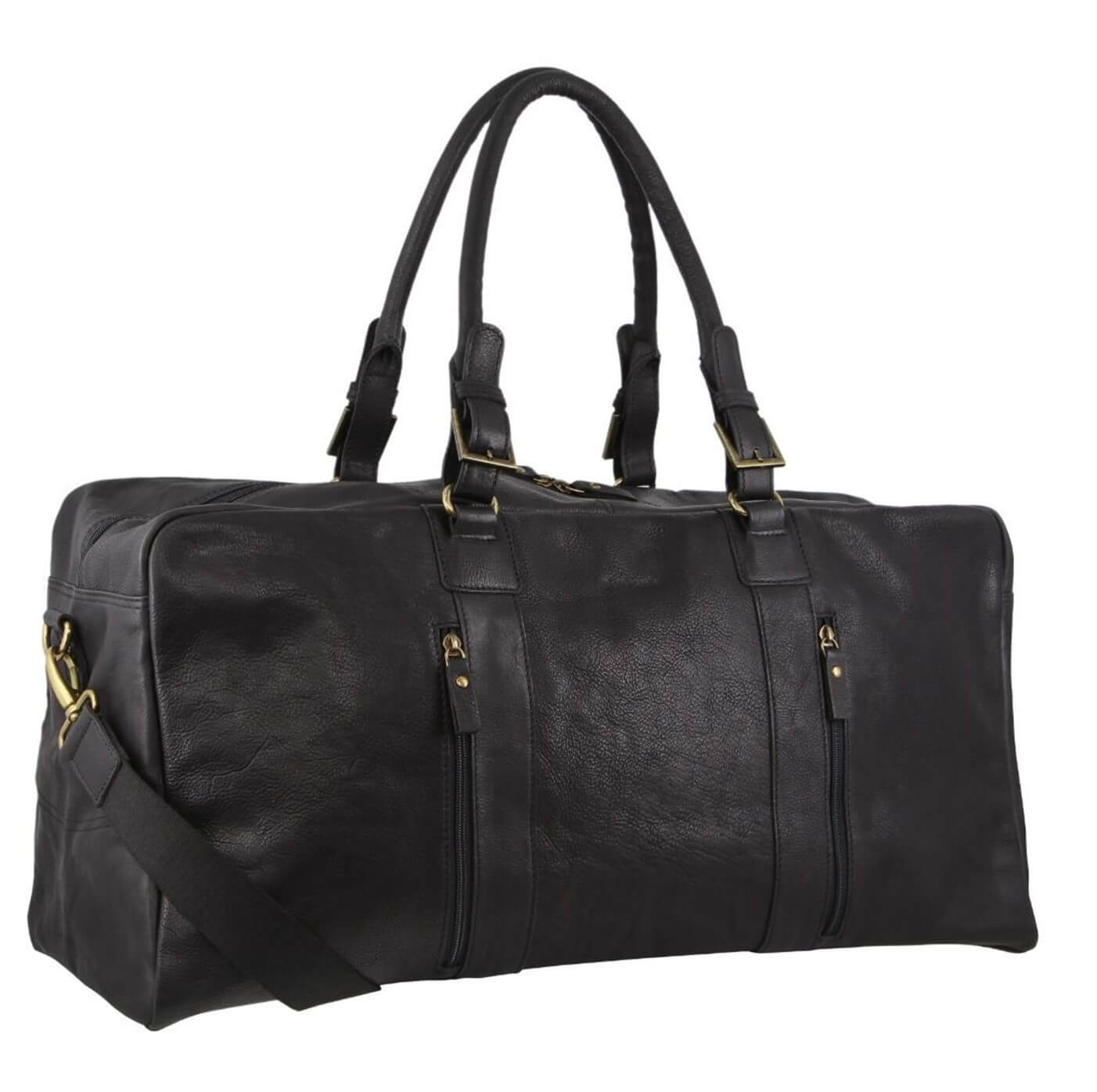 Pierre Cardin PC3139 Rustic Leather Overnight-Travel Bag/Black