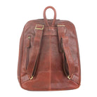 Pierre Cardin Italian Leather Unisex Backpack in Mahogany