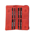 Pierre Cardin Ladies Rustic Leather Bi-fold Wallet in Red