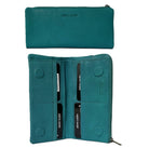 Pierre Cardin Ladies Rustic Leather Bi-fold Wallet in Turquoise