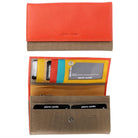 Pierre Cardin Multi-Colour Ladies Italian Leather Wallet in Orange