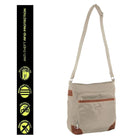 Pierre Cardin Ladies Nylon Anti-Theft 2-Tone Crossbody bag in Camel