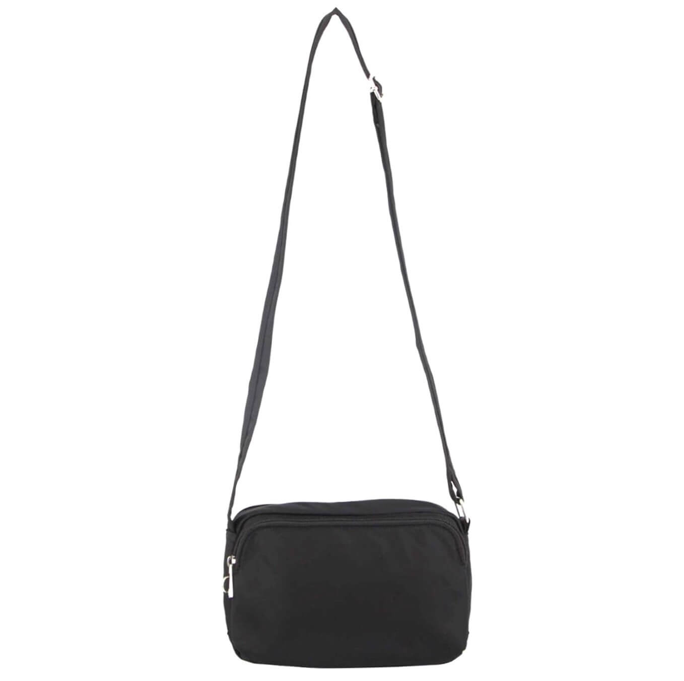 Pierre Cardin Ladies Nylon Anti-Theft RFID Crossbody Bag in Black