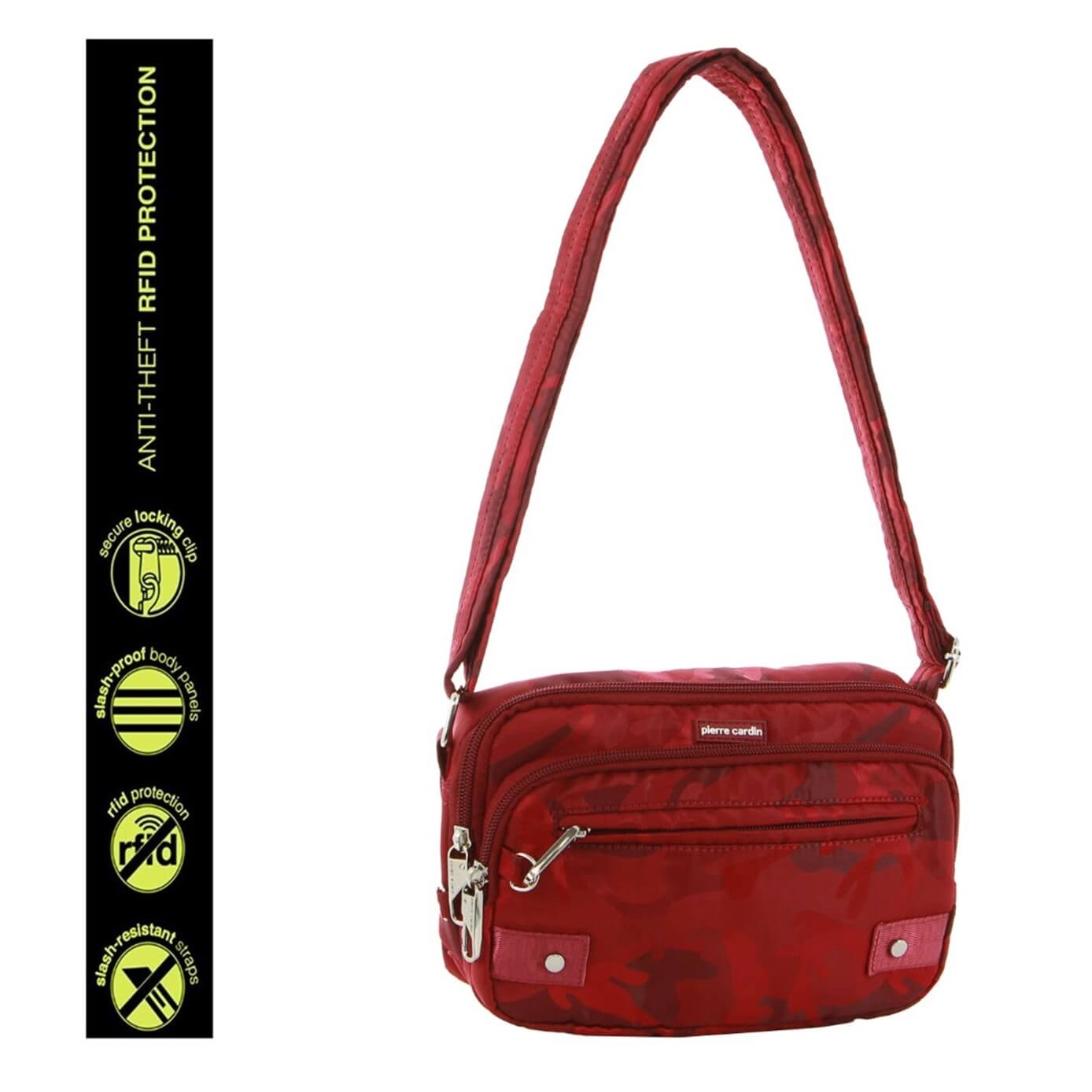 Pierre Cardin PC3269 Anti-Theft-RFID Cross Body Bag/Wine