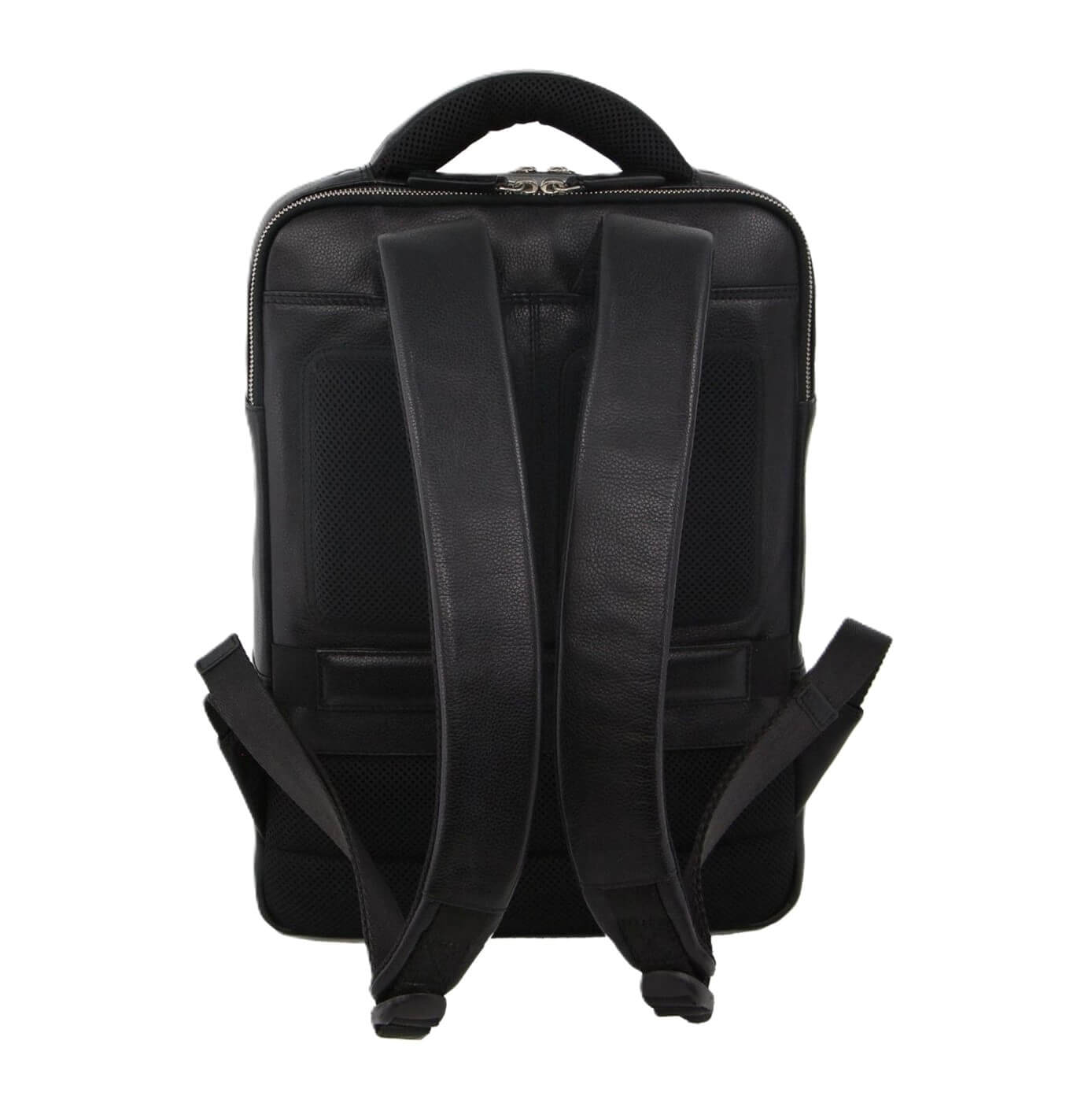 Pierre Cardin Italian Pebbled Leather Laptop-Backpack in Black