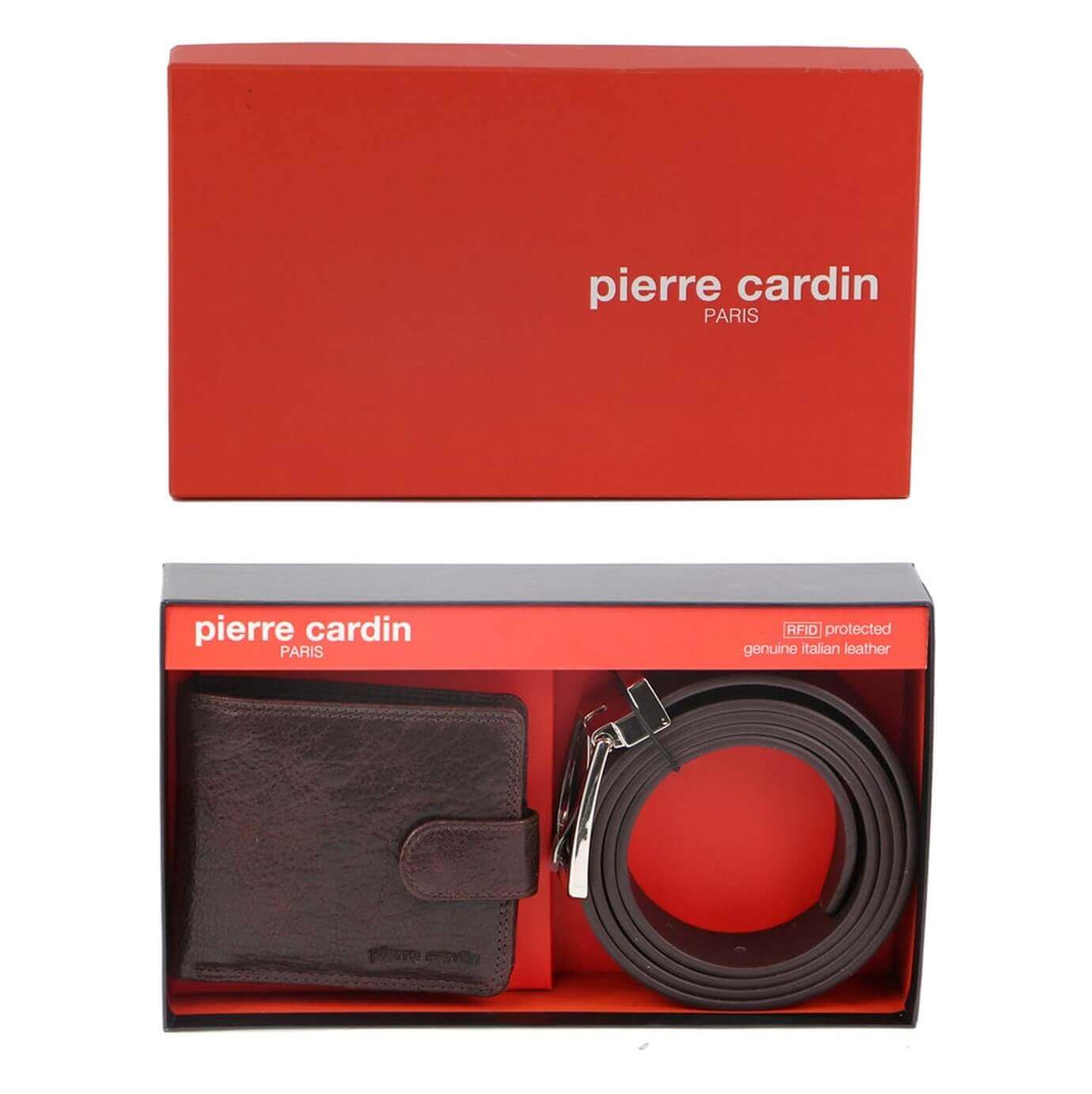 Pierre Cardin PC3326 Mens Leather Wallet-Belt Gift Set/Chestnut