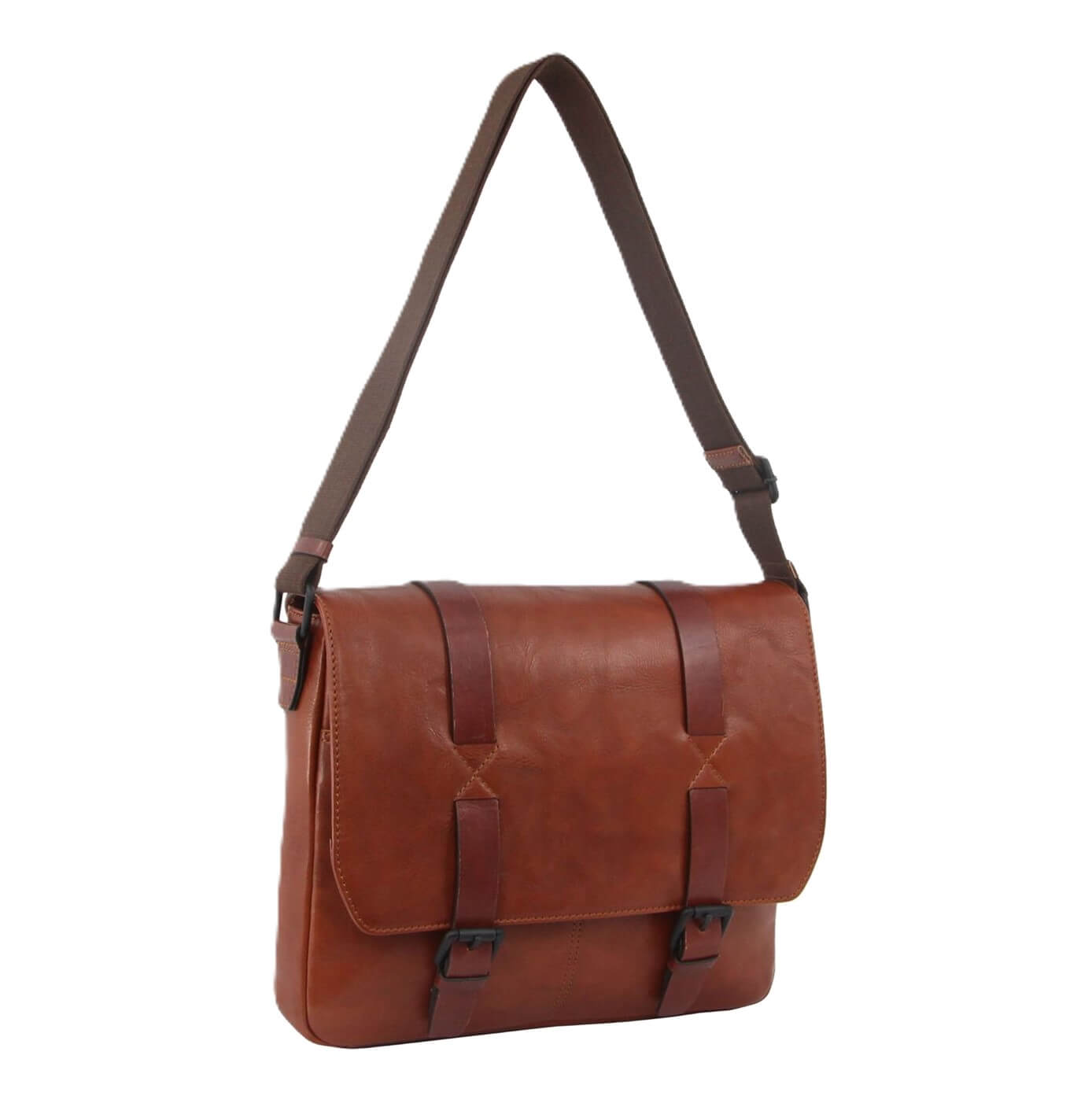 Pierre Cardin PC3378 Crumple Leather Computer Bag/Cognac