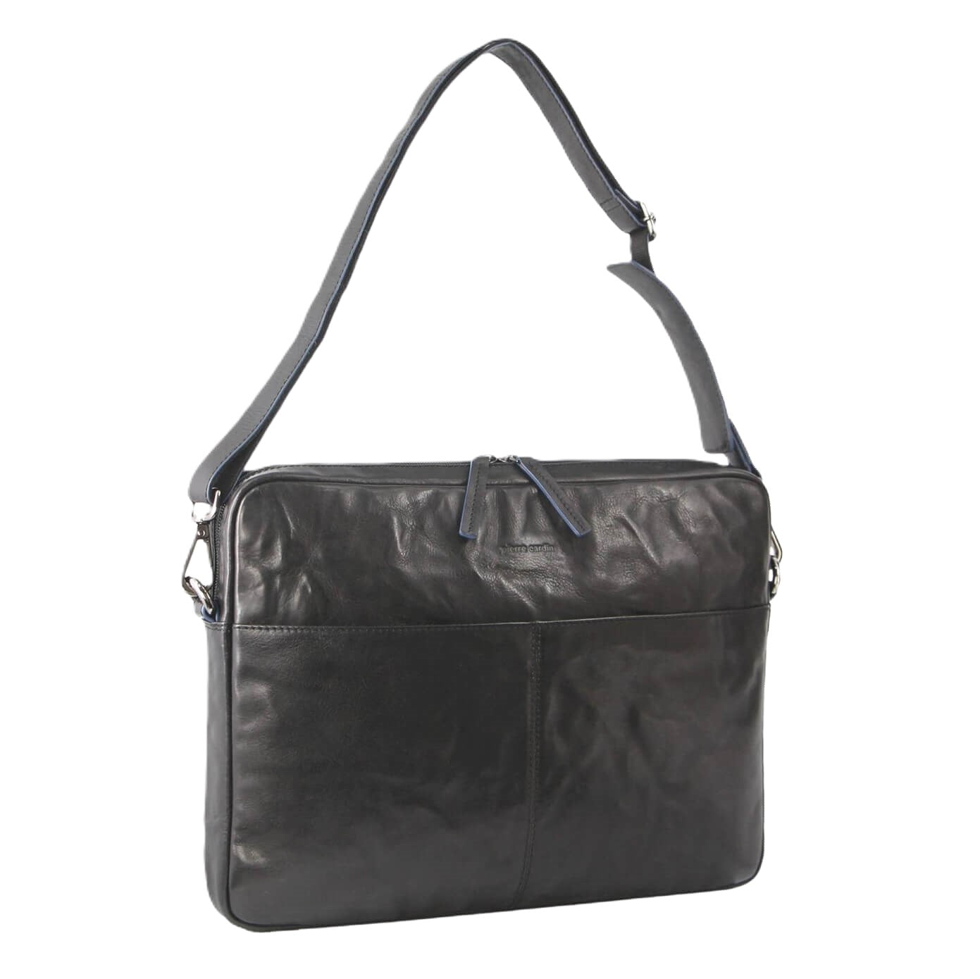 Pierre Cardin PC3387 Crumpled Leather Computer Bag/Black