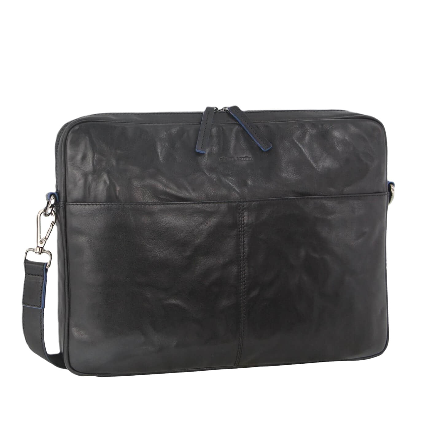 Pierre Cardin PC3387 Crumpled Leather Computer Bag/Black