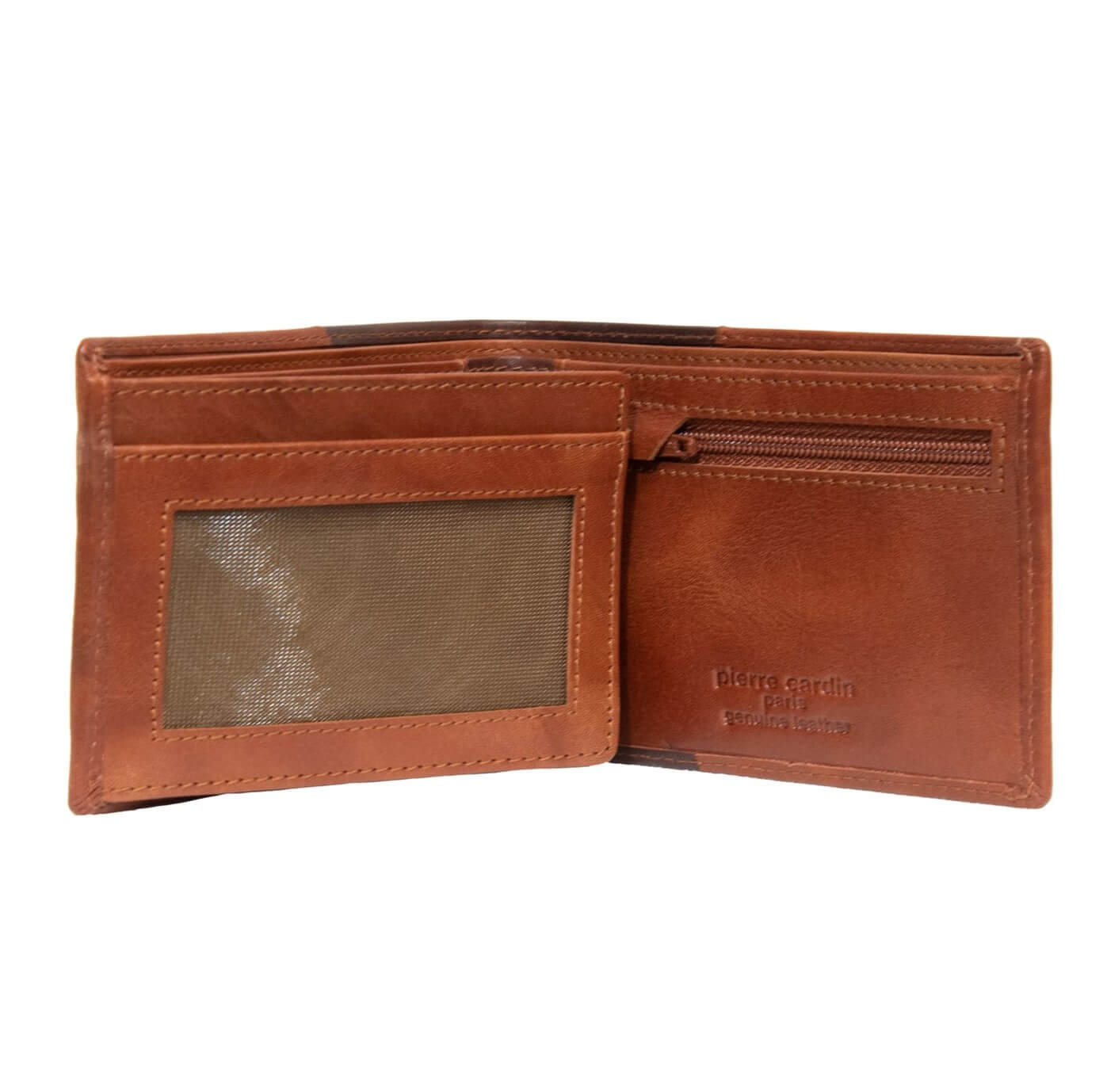 Pierre Cardin PC3389 Mens Leather Tri-fold Wallet/Cognac