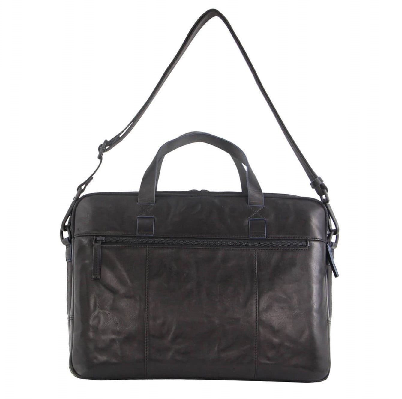 Pierre Cardin PC3391 Crumple Leather Multi-Compartment Business Bag/Black