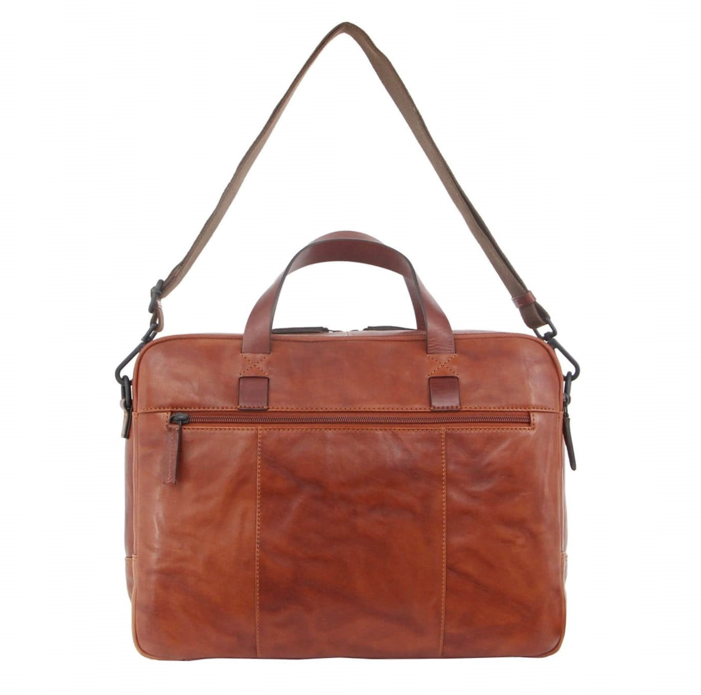Pierre Cardin PC3391 Crumple Leather Multi-Compartment Business Bag/Cognac