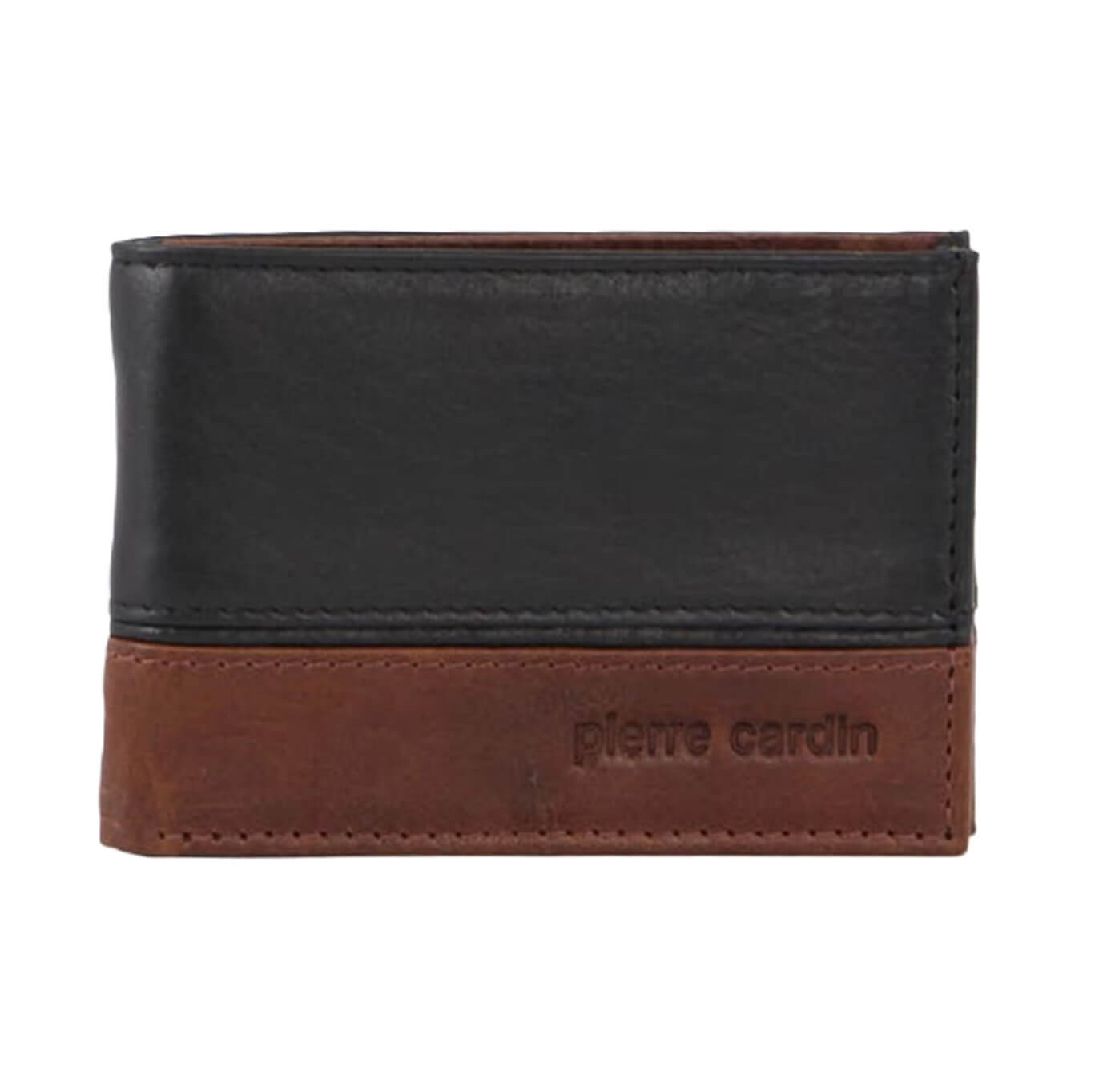 Pierre Cardin PC3453 Slimline Bi-fold Leather Wallet/Black-Cognac