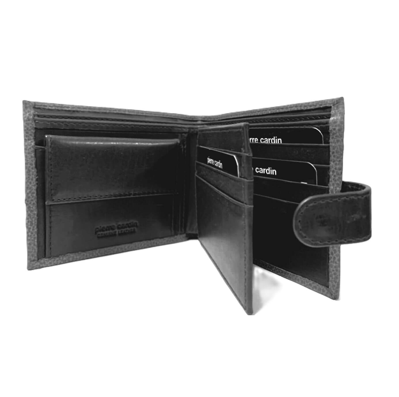 Pierre Cardin PC3460 Italian Leather Mens Bi-fold Tab Wallet/Black