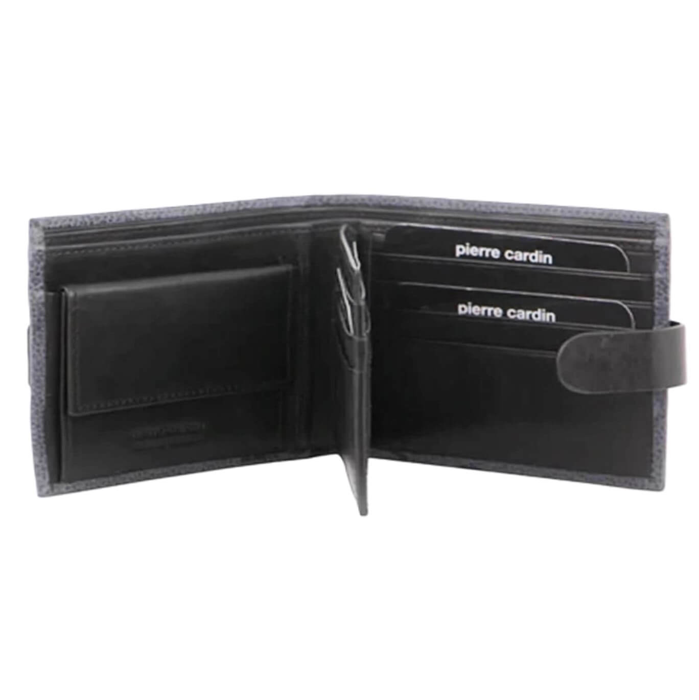 Pierre Cardin PC3460 Italian Leather Mens Bi-fold Tab Wallet/Black