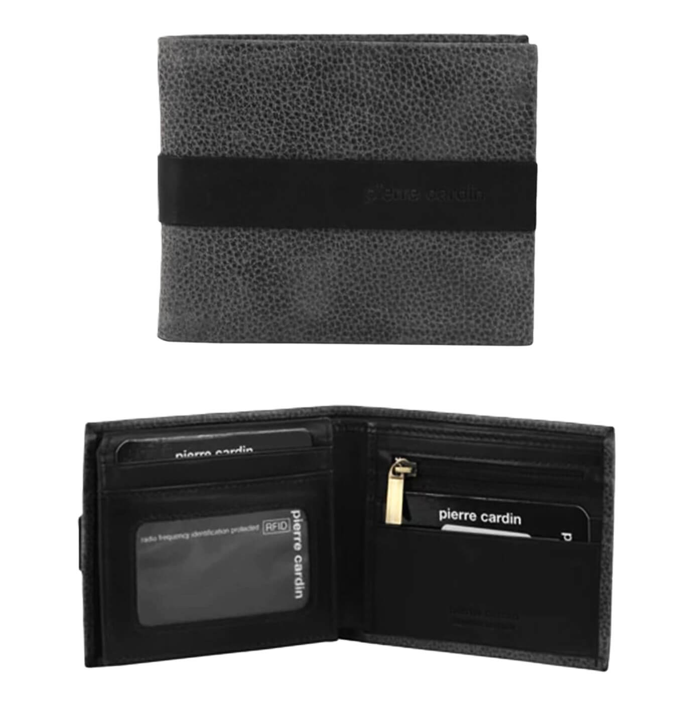 Pierre Cardin Men’s Leather Bi-fold RFID Wallet in Black