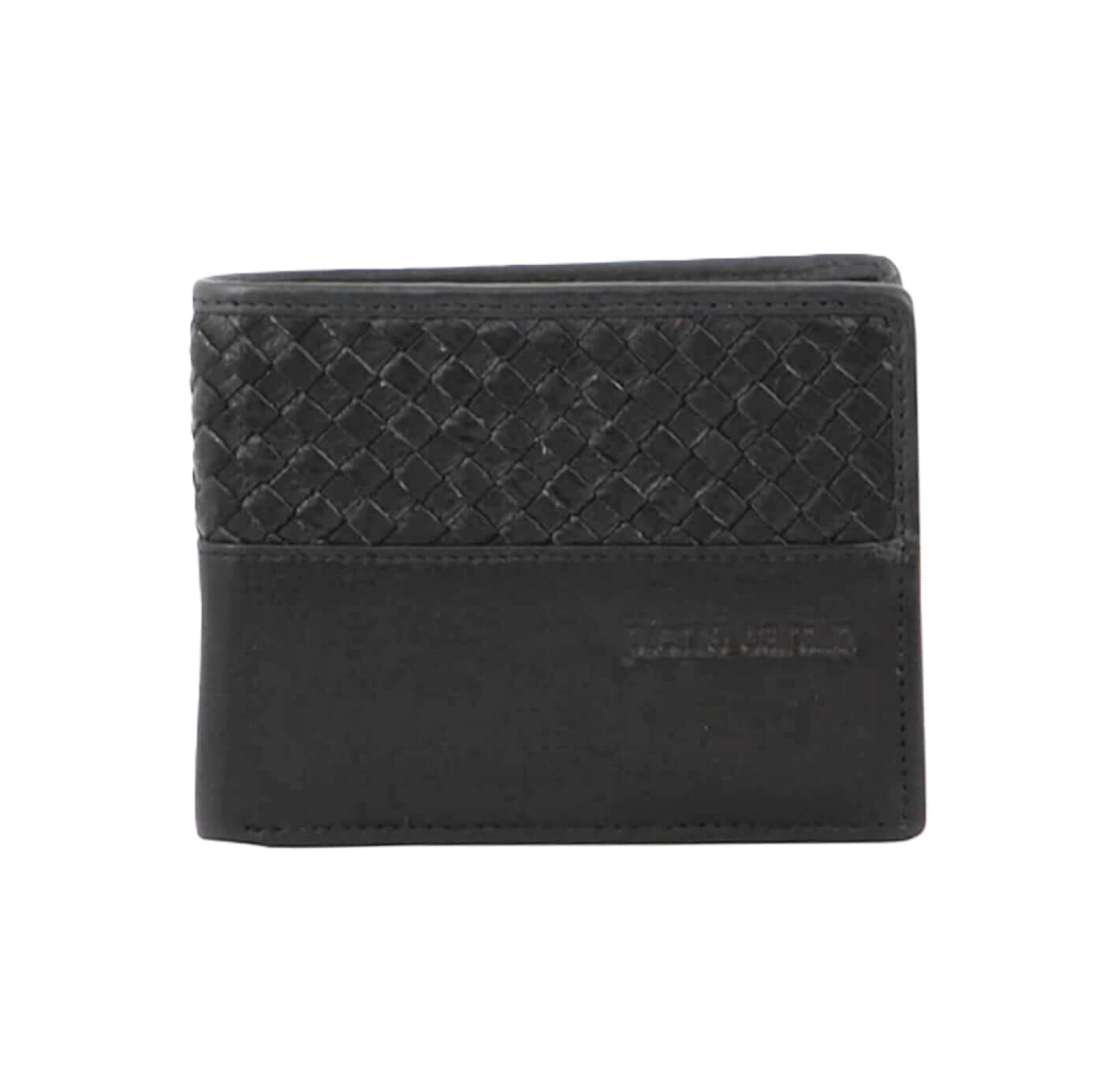 Pierre Cardin PC3463 Woven-Embossed Tri-fold Wallet/Black
