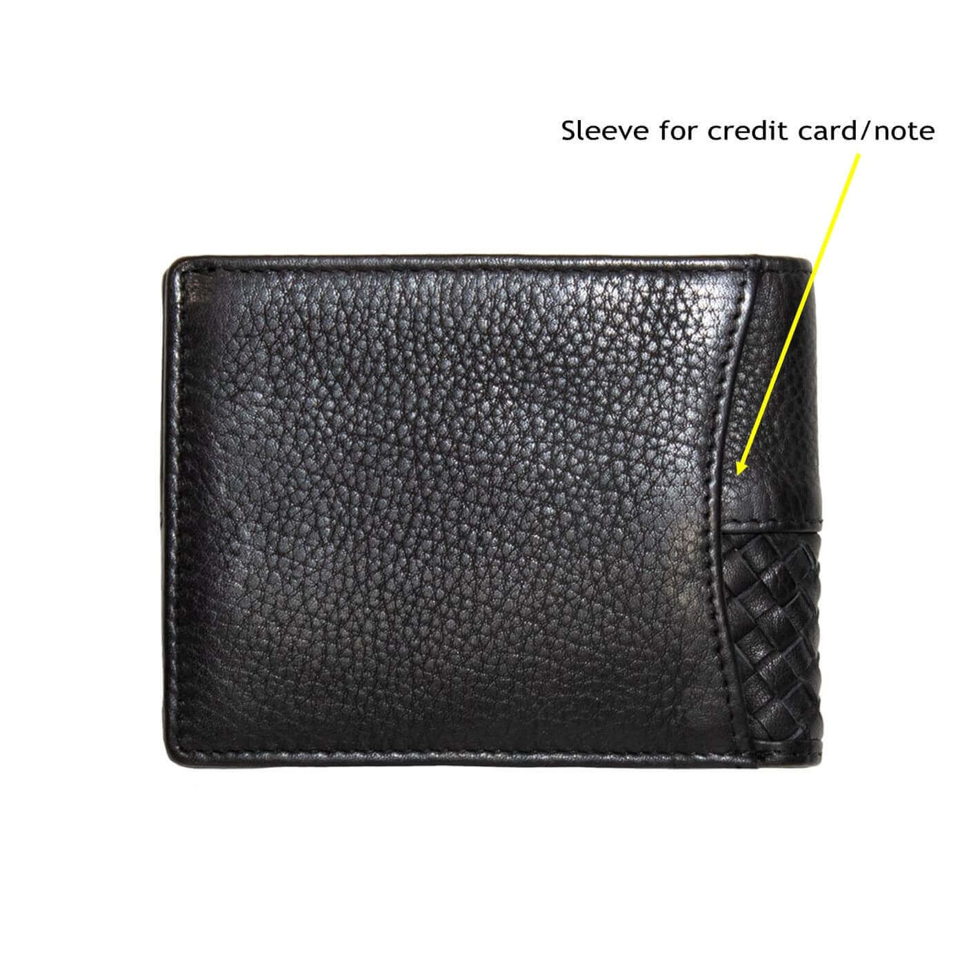 Pierre Cardin PC3465 Woven Embossed Leather Bi-fold Wallet/Black
