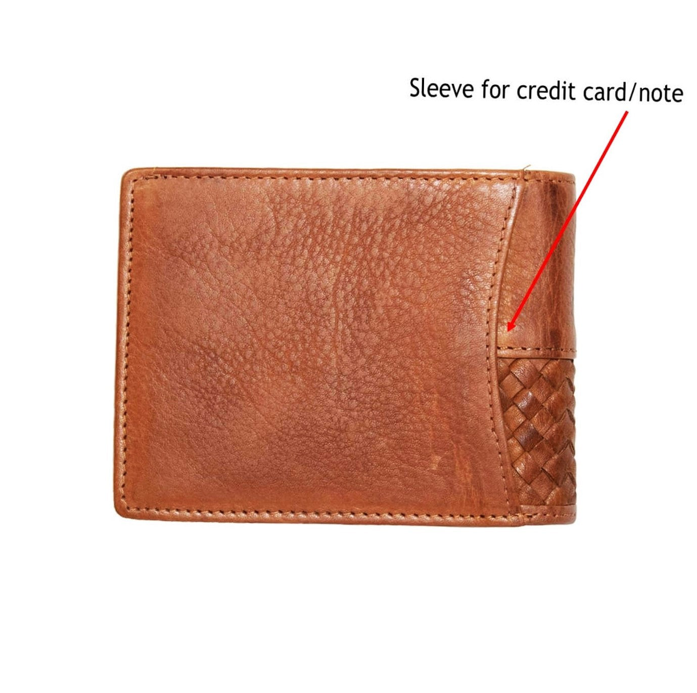 Pierre Cardin PC3465 Woven Embossed Leather Bi-fold Wallet/Dark Tan