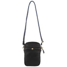 Pierre Cardin Ladies Italian Leather Crossbody Clutch Bag in Black