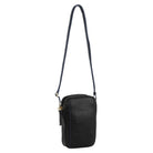 Pierre Cardin Ladies Italian Leather Crossbody Clutch Bag in Black