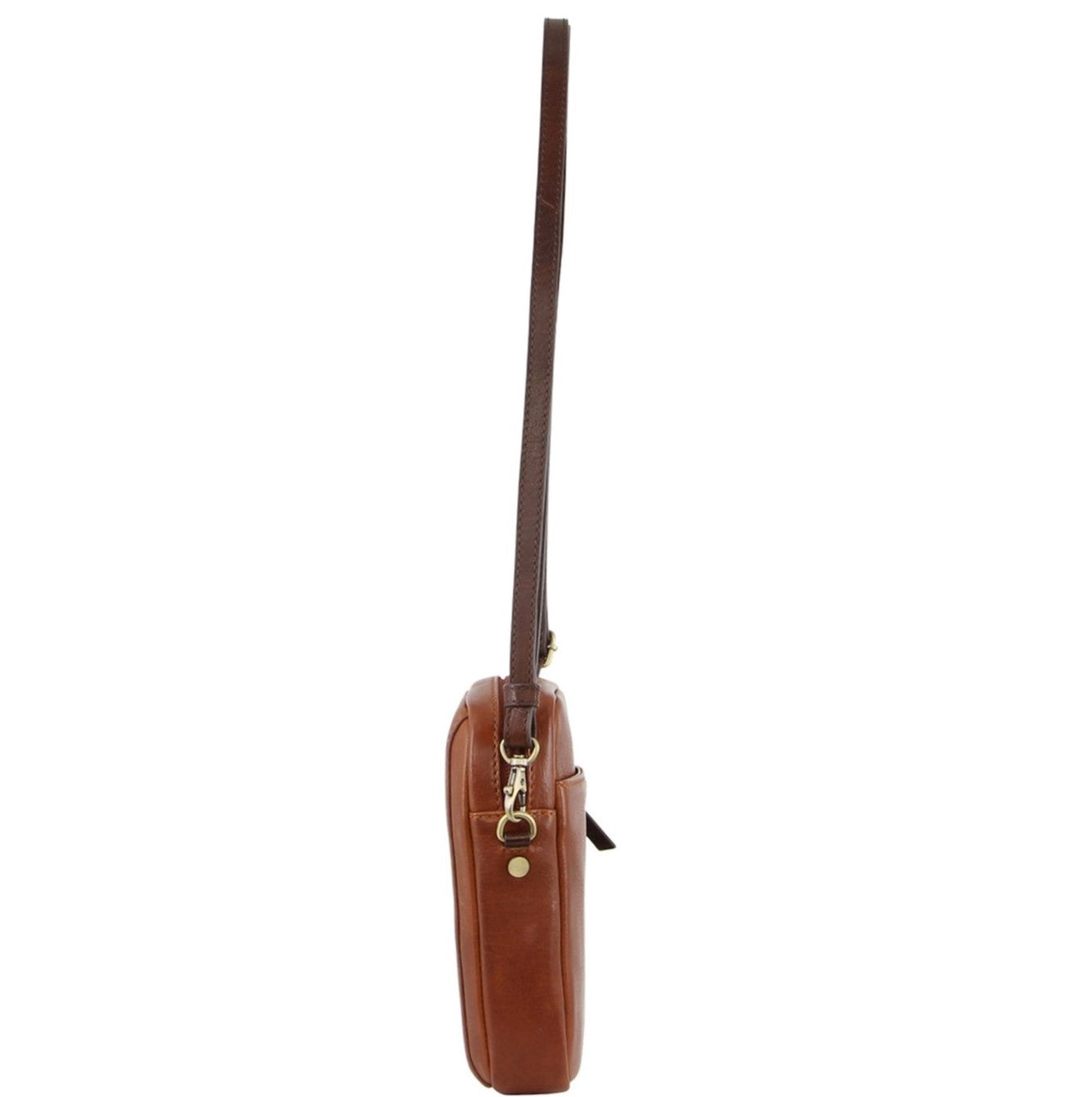Pierre Cardin Ladies Italian Leather Crossbody Clutch Bag in Tan
