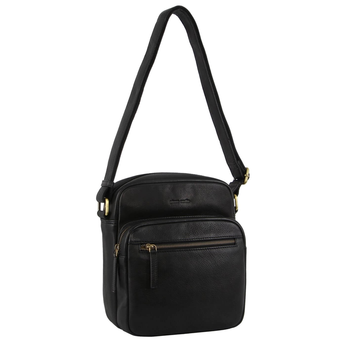 Pierre Cardin PC3502 Mens Italian Leather Cross Body Bag/Black