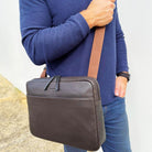 Pierre Cardin PC3503 Mens Italian Leather Computer Bag/Brown